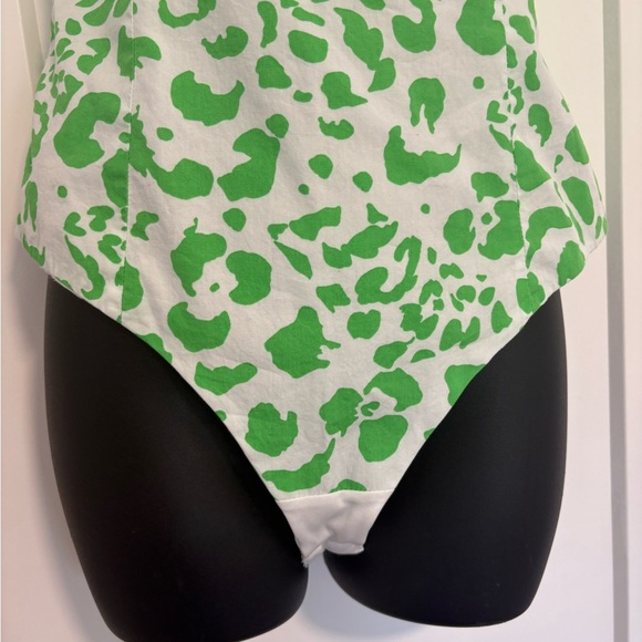 Zara Summer Smocked Square Neckline Printed Bodysuit Size Small - Picture 5 of 14